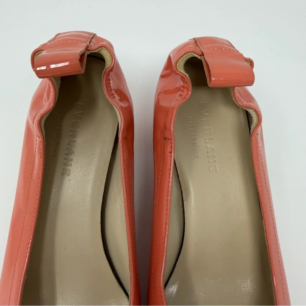 Everlane‎ The Day Heel Peach Coral Patent Leather Womens Size 6